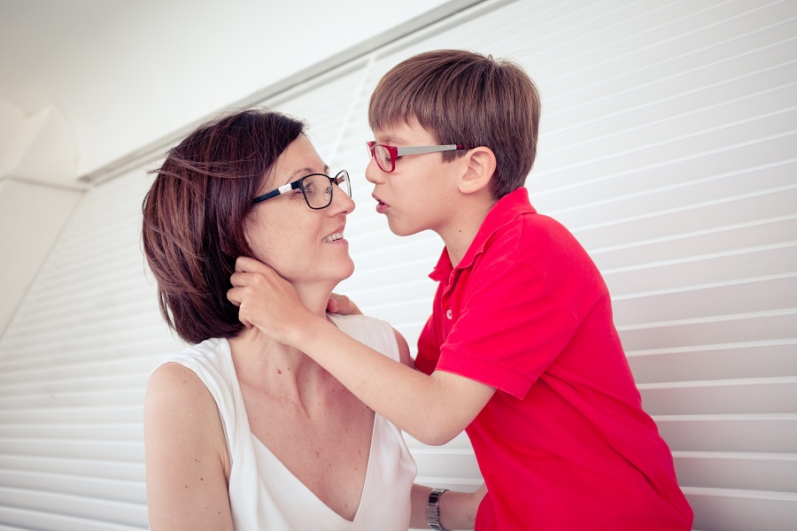 Loving mother with son