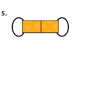 Take the left side and the right side of the bandanna and fold each side to the middle and tuck the sides into each other.